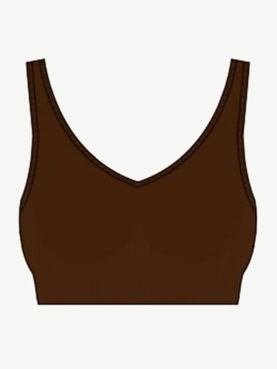 Seamless Breast Support Back Fat Reduction Inner Bra With Removable cups -