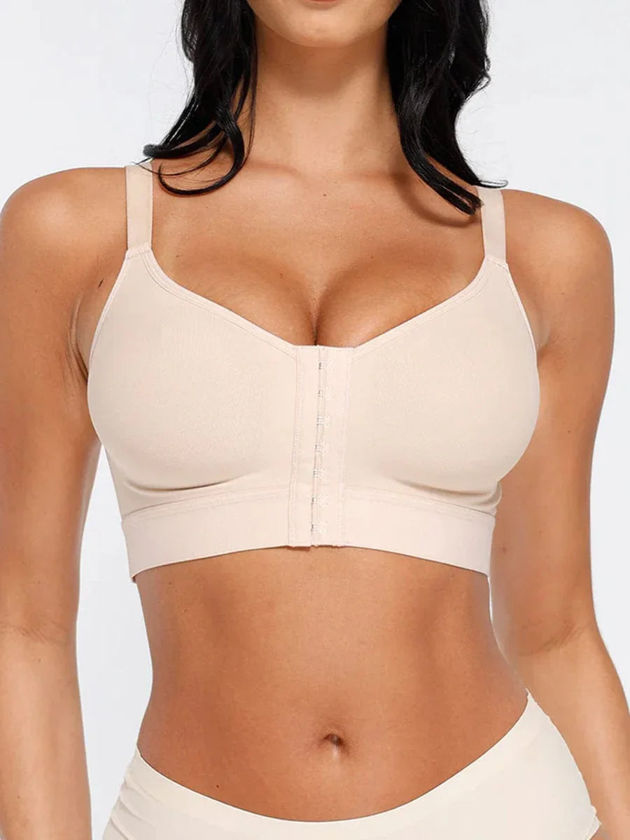 Postpartum Full Coverage Compression Bra with Front Closure for Mastectomy -