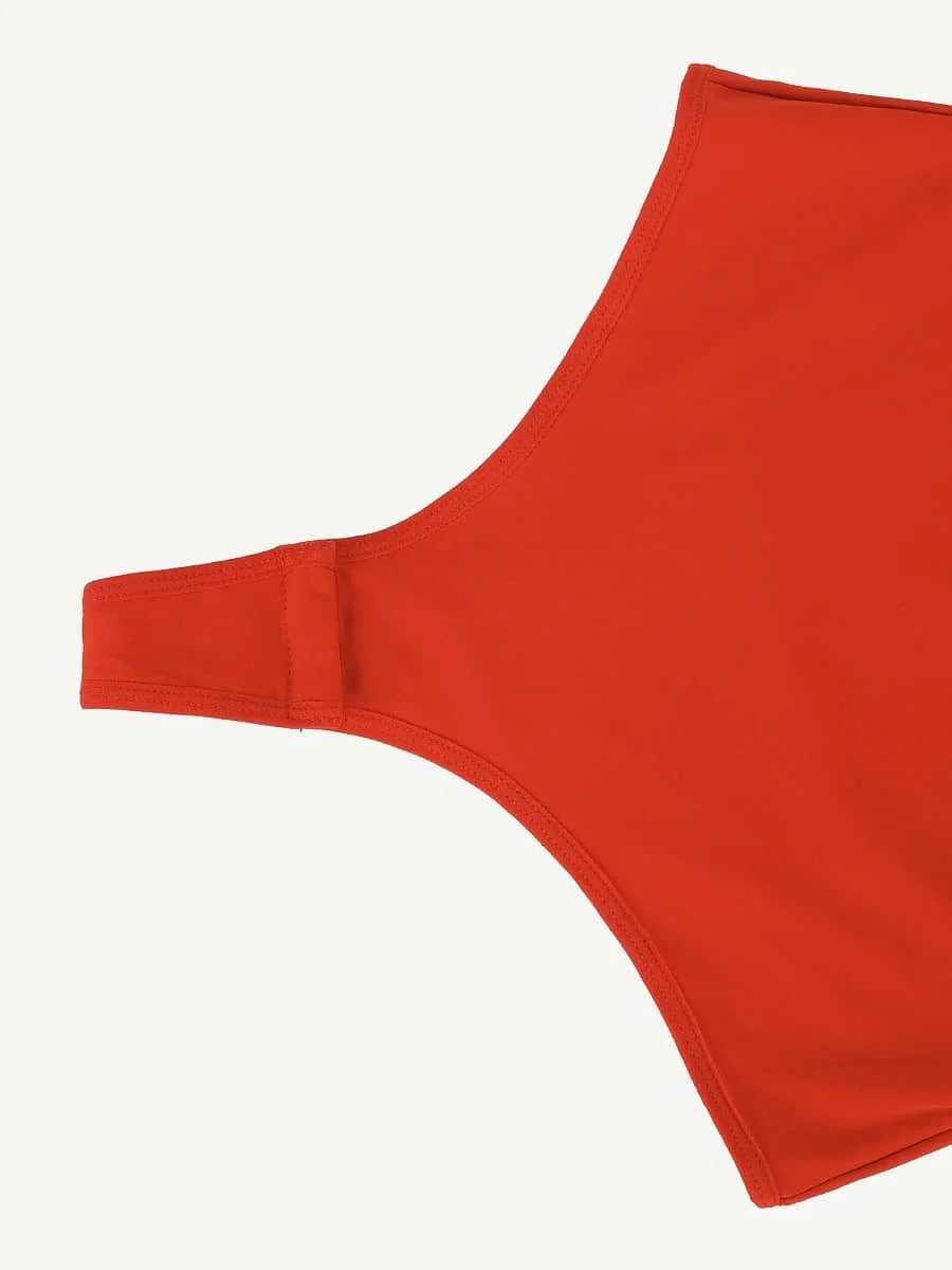 Sculpting Tank Bodysuit with Slant Collar & Half Sleeves -