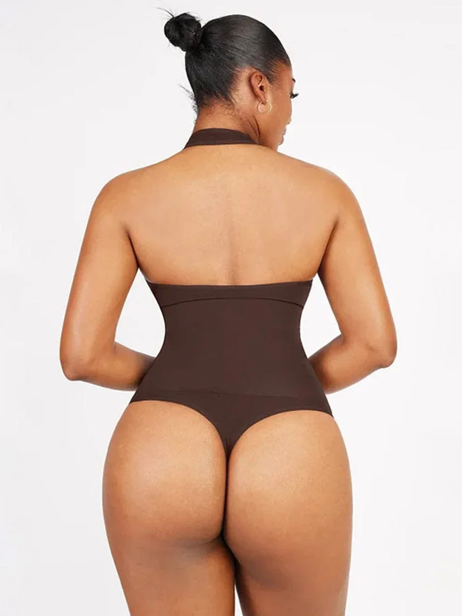 Seamless Hanging Neck Bodysuit Shapewear -