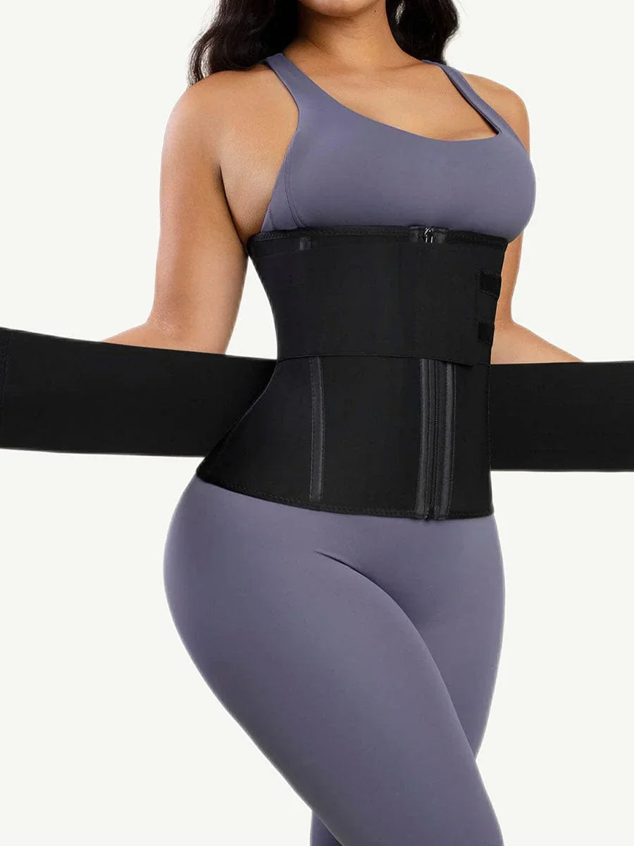 Wholesale Steel Boned Tummy Control Waist Trainer with Double Belts -