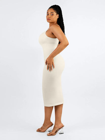 Eco-friendly Seamless 360° Waist Control Midi Shaping Dress -