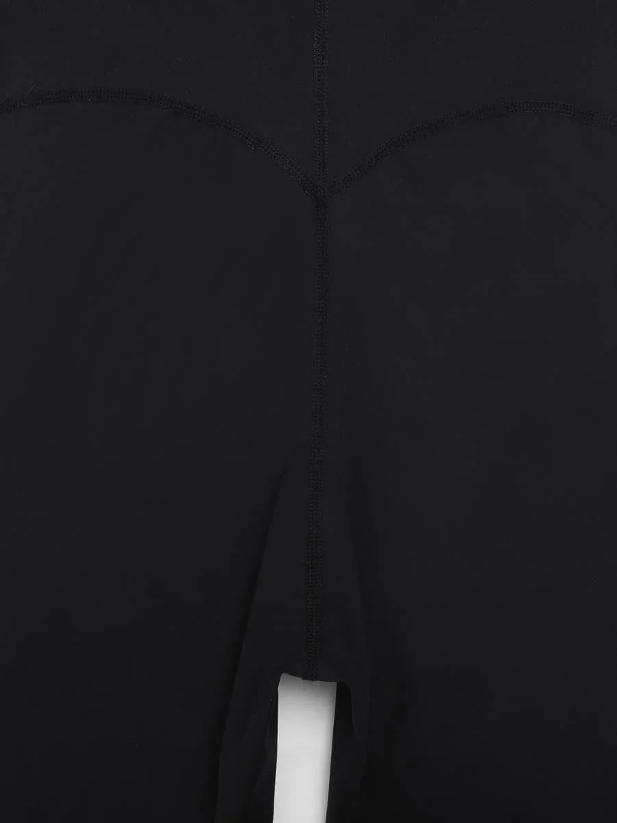 Fashion Zipper Front Slit Sports Sauna Jumpsuit -