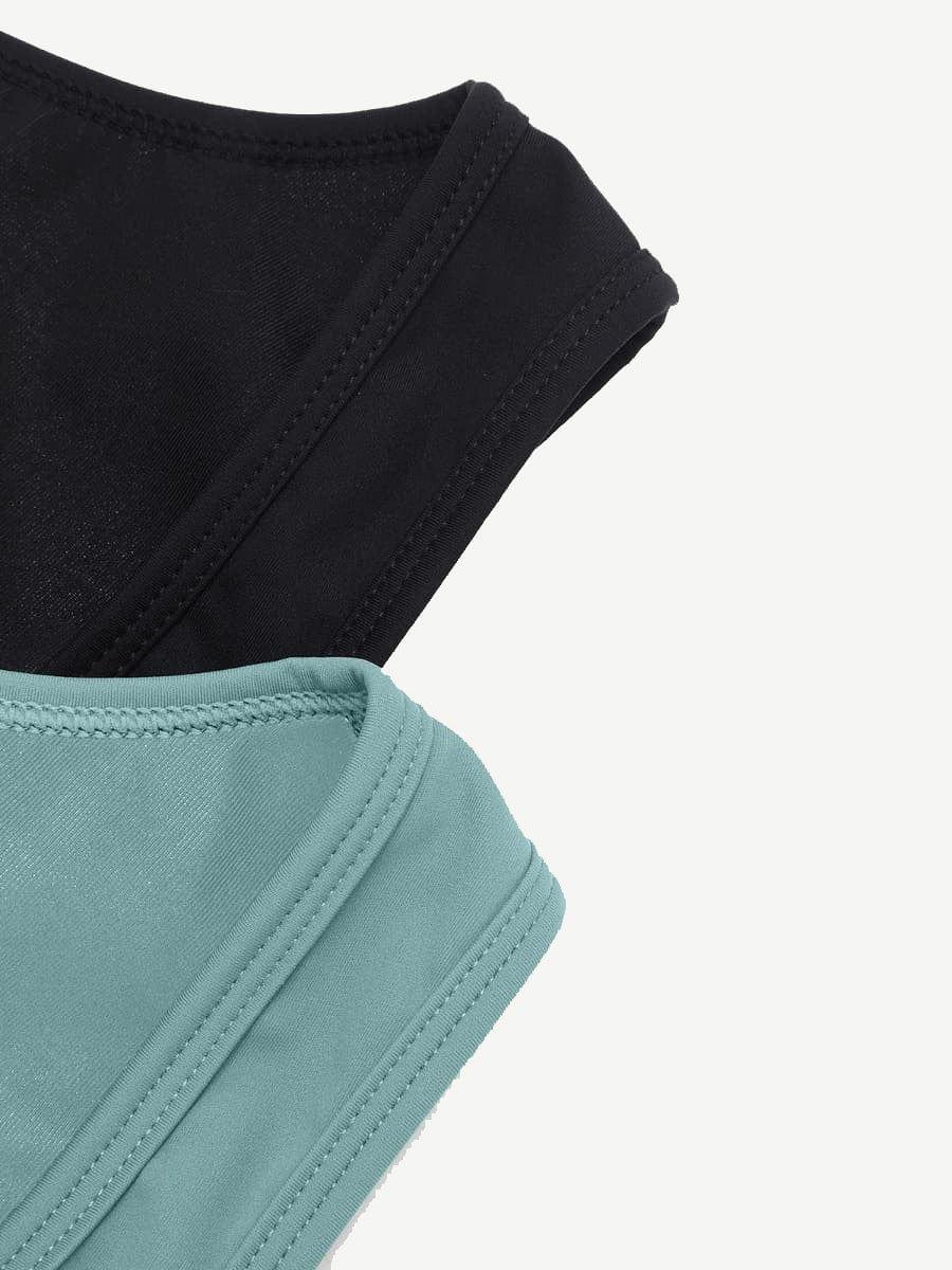 Fashion Zipper Front Slit Sports Sauna Jumpsuit -