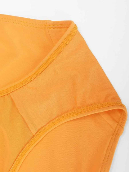 One-piece Swimsuit Built-in Elastic Mesh in the Abdomen With Removable Cups -