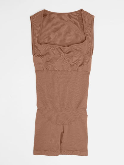Eco-friendly Seamless Square Neck Waist and Belly Shaping Jumpsuit -