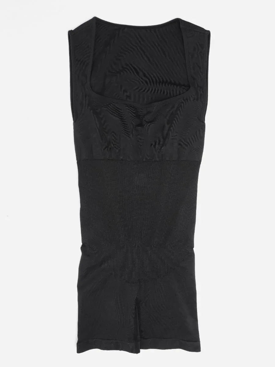 Eco-friendly Seamless Square Neck Waist and Belly Shaping Jumpsuit -