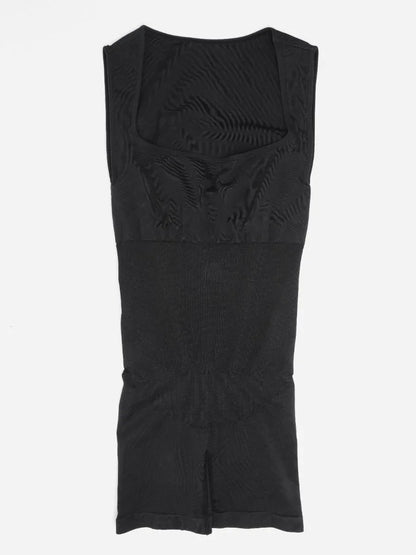 Eco-friendly Seamless Square Neck Waist and Belly Shaping Jumpsuit -