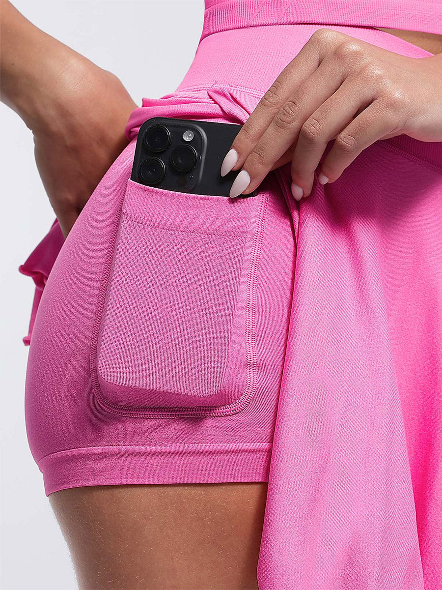 Supportive Seamless Sports Top with Built-in Bra & Removable Cups