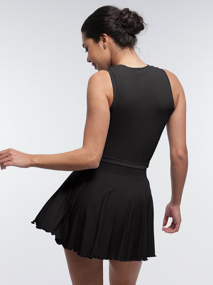 Supportive Seamless Sports Top with Built-in Bra & Removable Cups