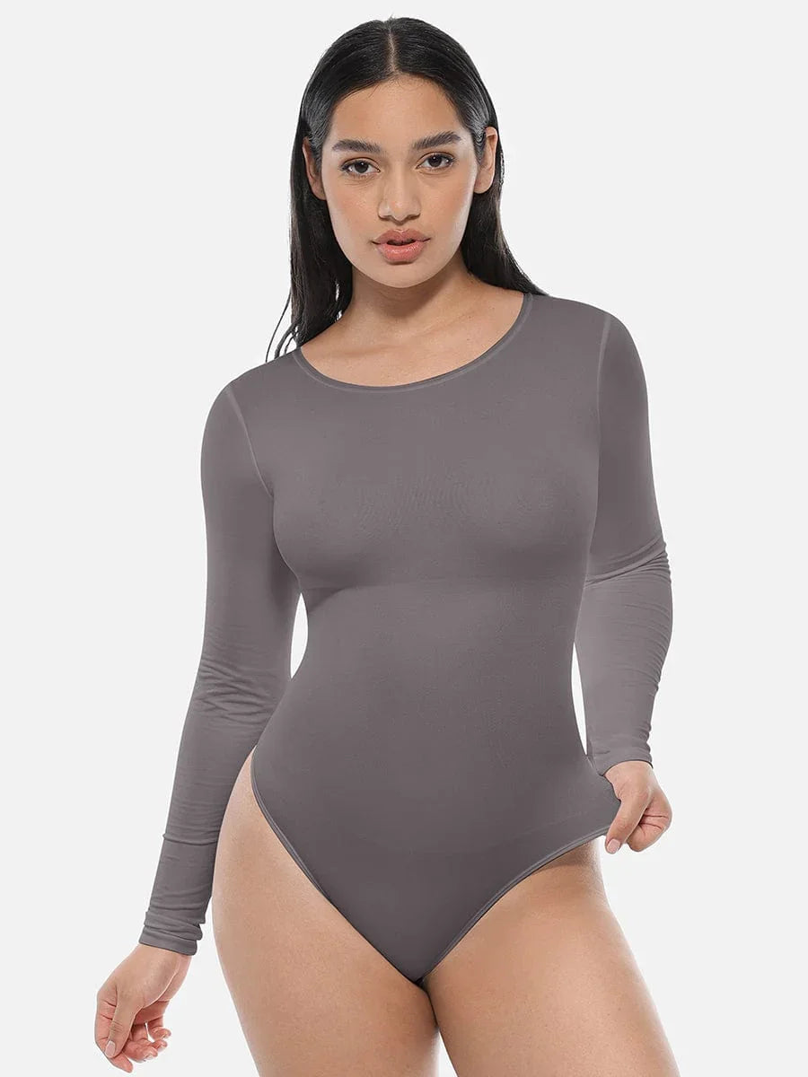 Wholesale Seamless Bodysuit Long Sleeve Slim Corset Shapewear Bodysuit -