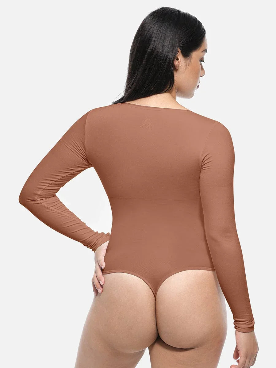 Wholesale Seamless Bodysuit Long Sleeve Slim Corset Shapewear Bodysuit -