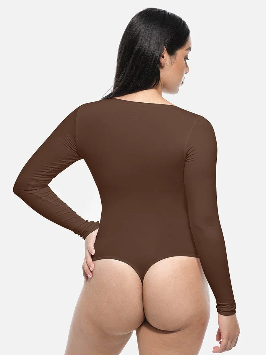 Wholesale Seamless Bodysuit Long Sleeve Slim Corset Shapewear Bodysuit -