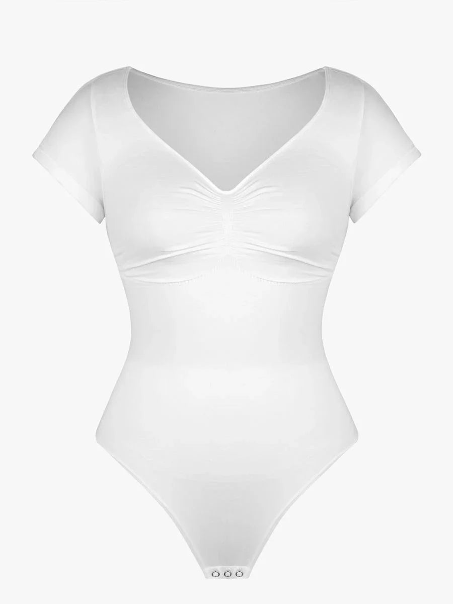Seamless Bust Support Waist & Abdomen Shaping Thong Bodysuit -