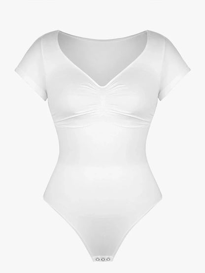 Seamless Bust Support Waist & Abdomen Shaping Thong Bodysuit -