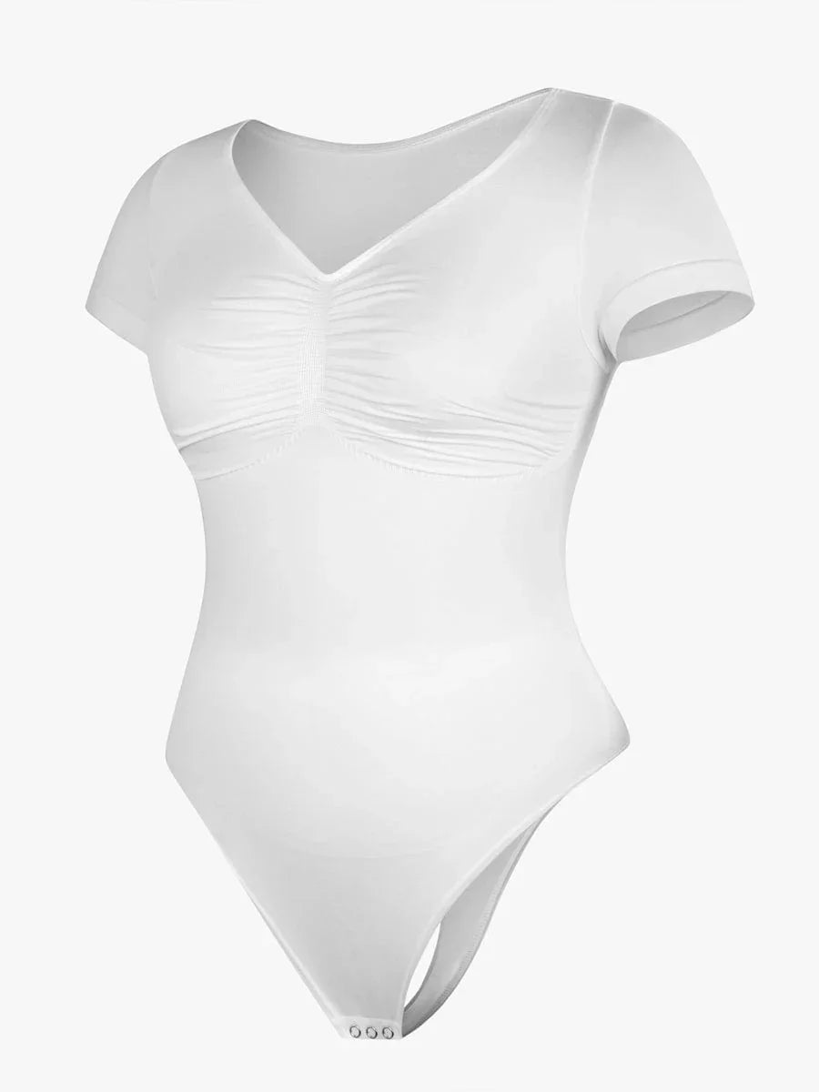 Seamless Bust Support Waist & Abdomen Shaping Thong Bodysuit -