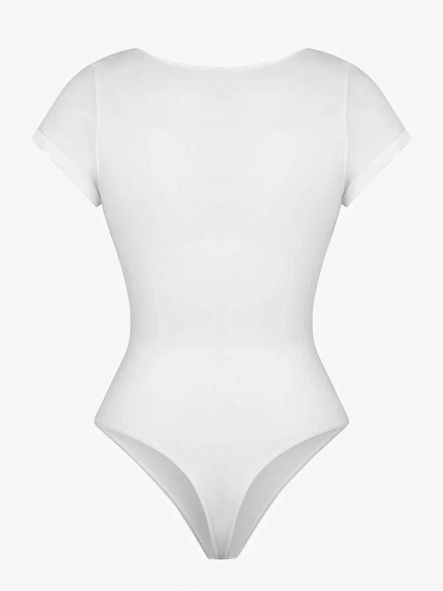 Seamless Bust Support Waist & Abdomen Shaping Thong Bodysuit -