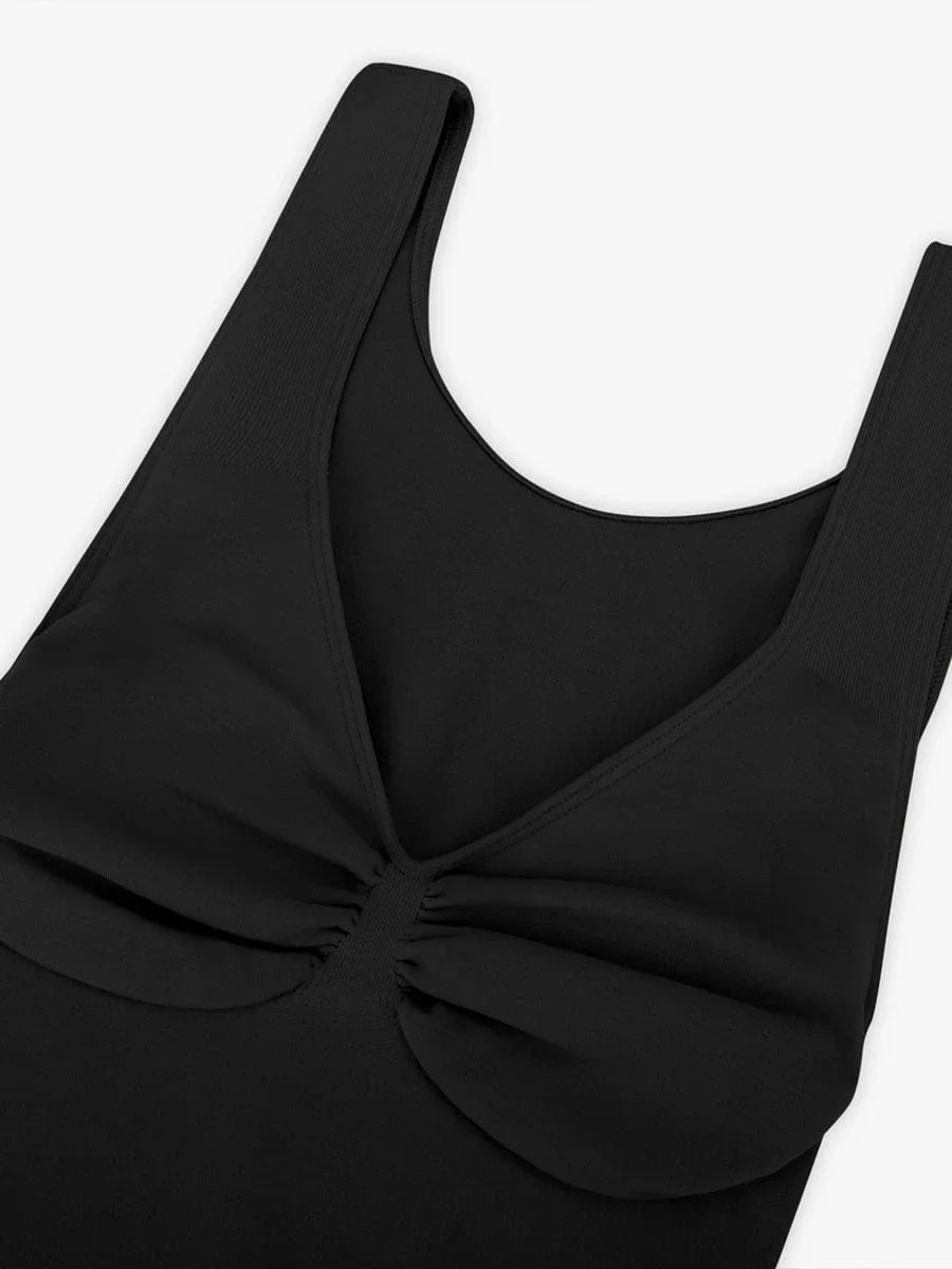 Seamless Bust Support Waist and Abdomen Control Thong Bodysuit -