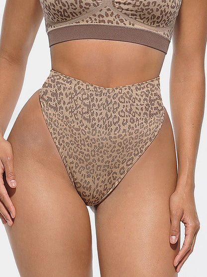 Wholesale Leopard Print Seamless Tummy Control Crotch Antibacterial Briefs