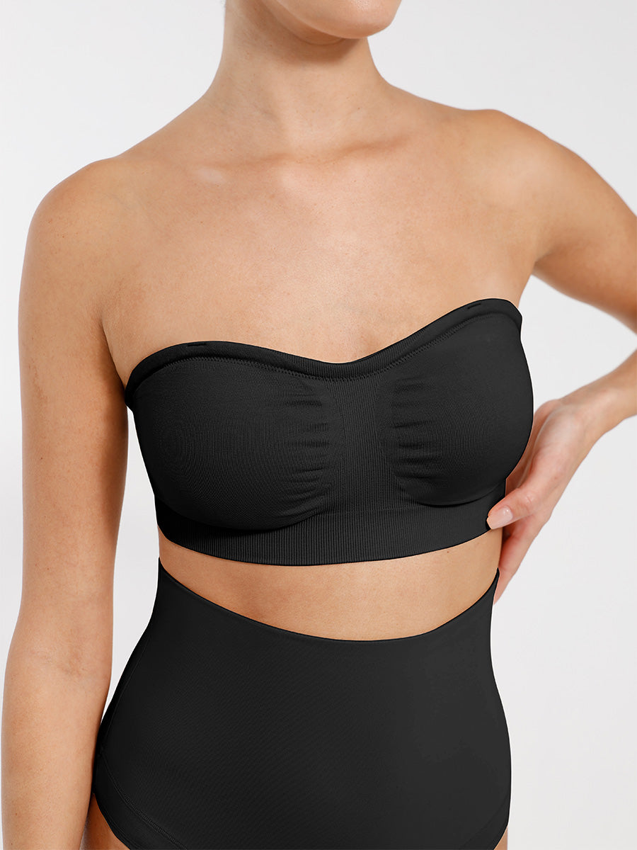 Seamless Strapless Wireless Breast Support Bra with Removable Cup Pad