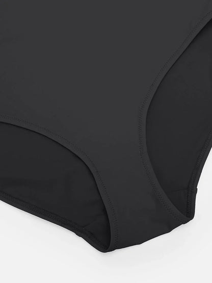 Strapless U Wire Mesh Tummy Control One Piece Shapewear Swimsuit with Removable Pads -