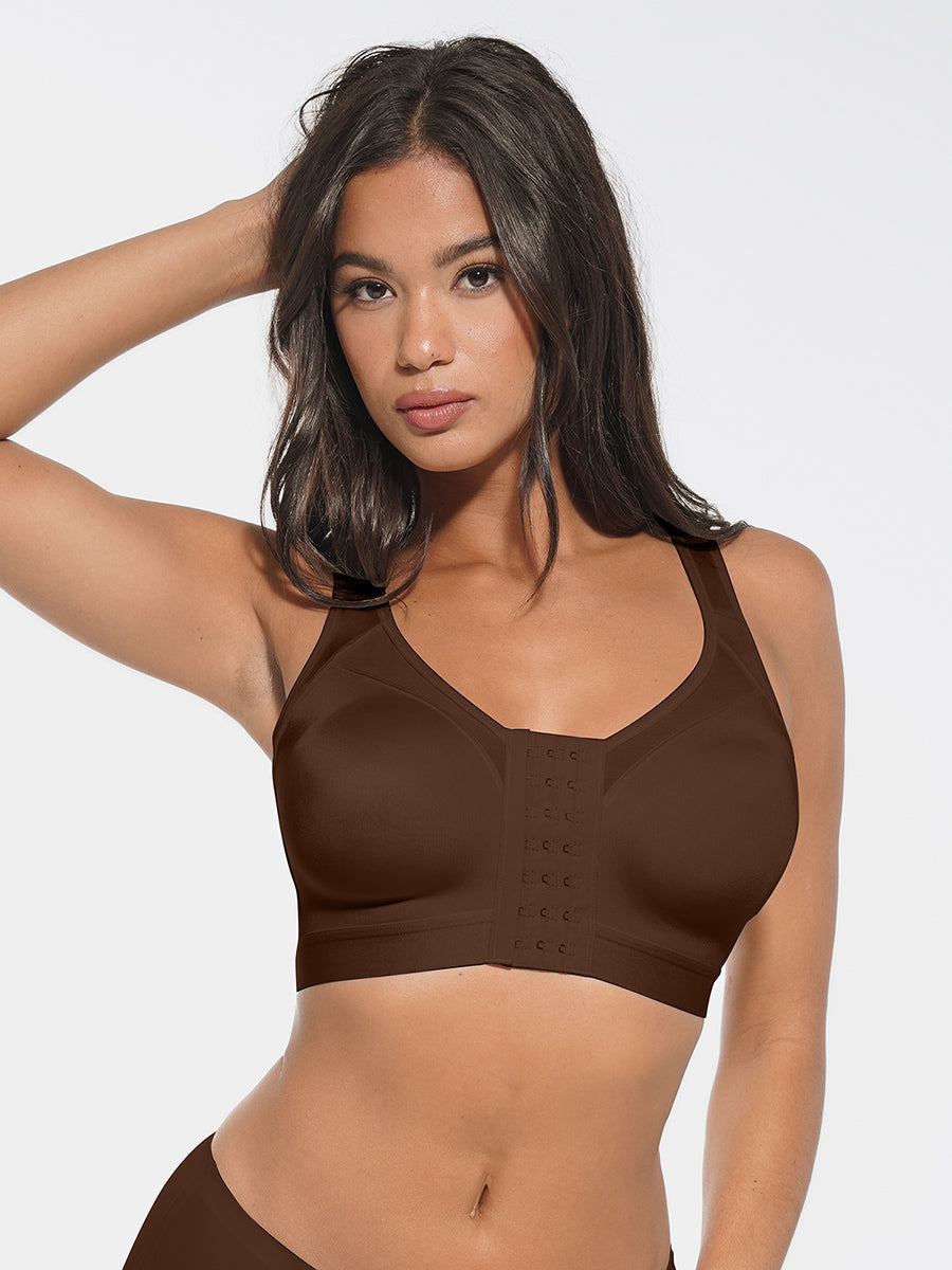 Full Coverage Wireless No Padding Smooth Back & Side Support Postpartum  Bra