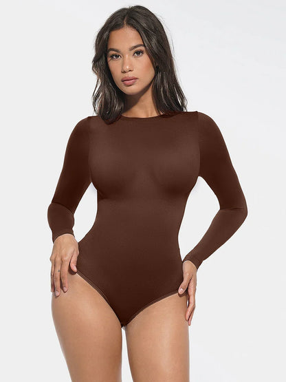 Round Neck Seamless Shaping Bodysuit – Snap Closure -