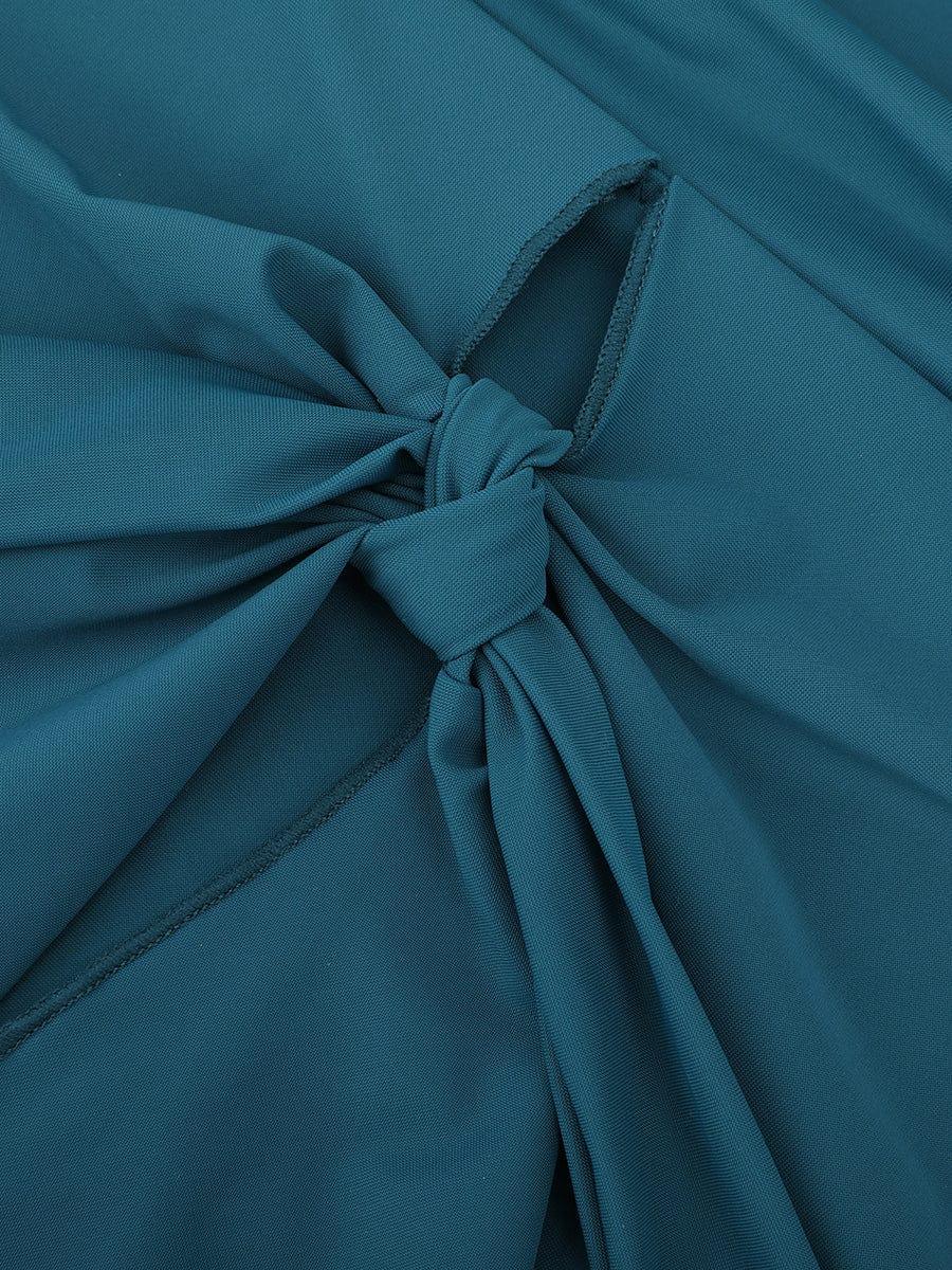 Deep V Ruched Tummy Control One Piece Swimsuit for Women – Mesh Shaping Bathing Suit with Removable Pads -