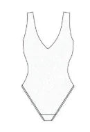 Seamless Sexy Deep V-Neck Lace Shaping Thong Bodysuit -