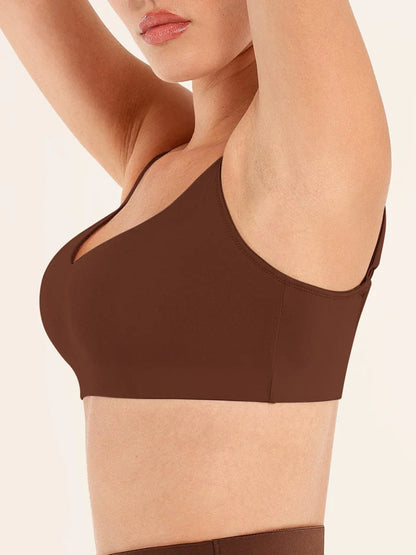 Wholesale Seamless Comfort Underarm Smoothing V-Neck Bralette with Adjustable Straps -