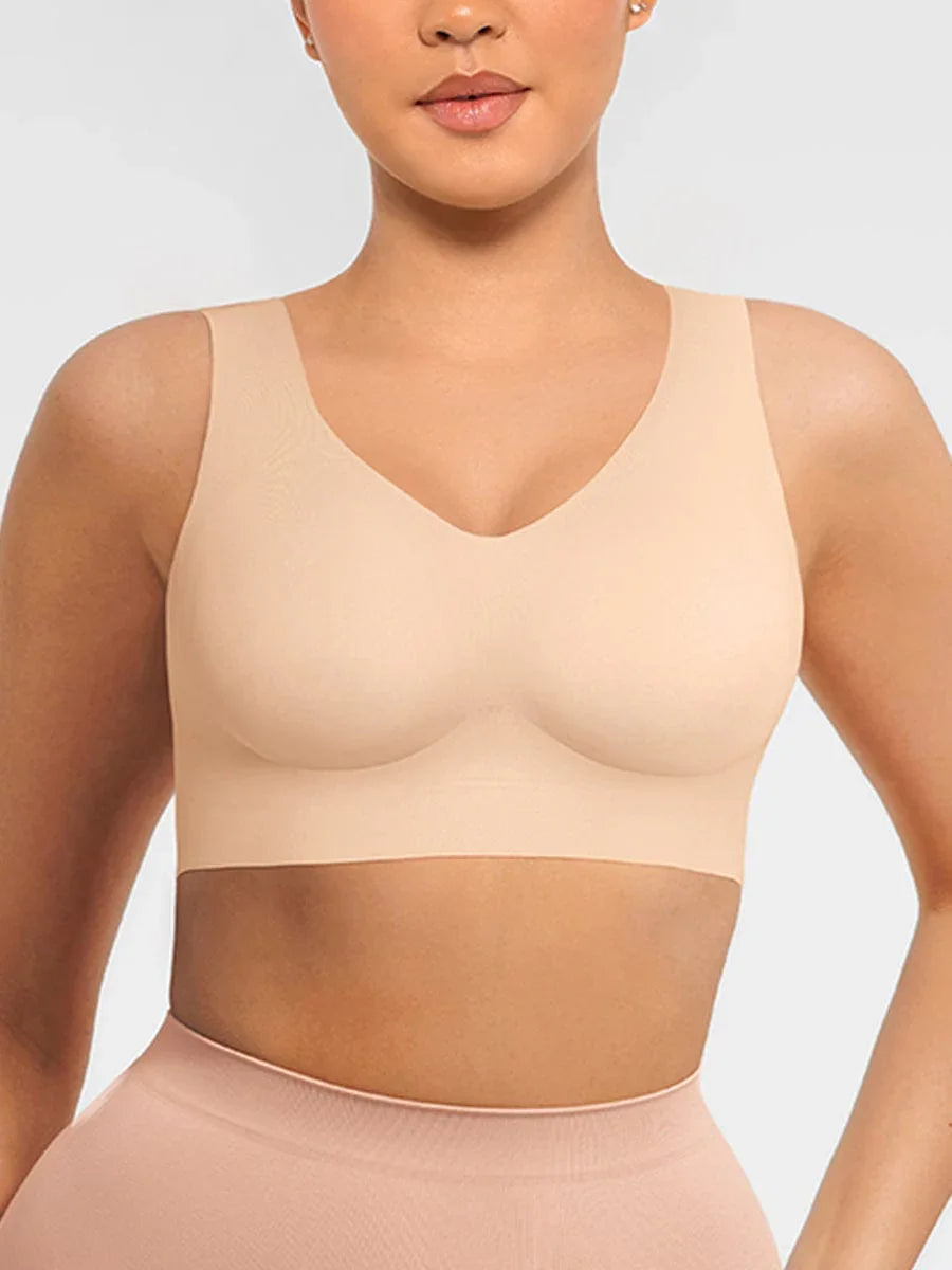 Wholesale Fitted V-Neck Seamless Bra Tank Top -