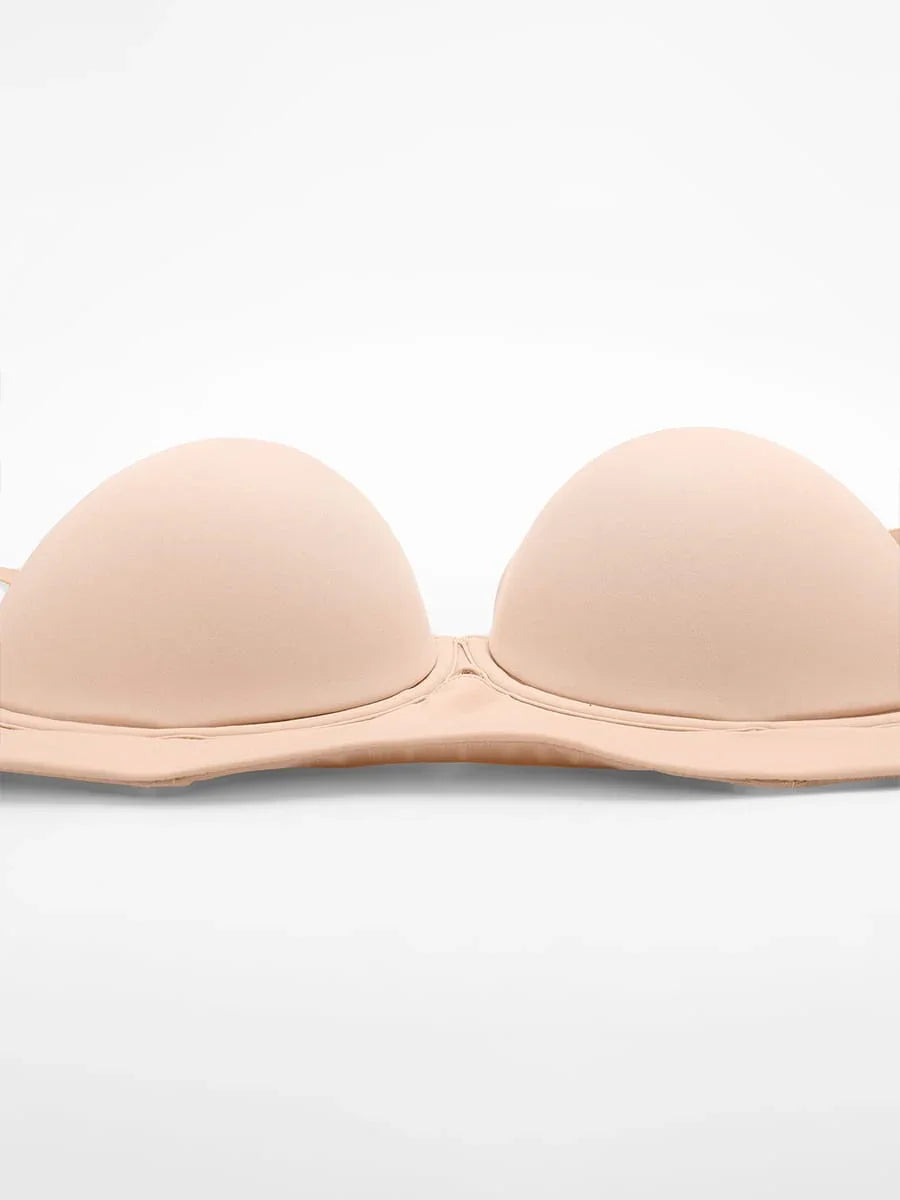 Strapless Half Cup Underwire Bra Wide Back Strong Support Everyday Wear -