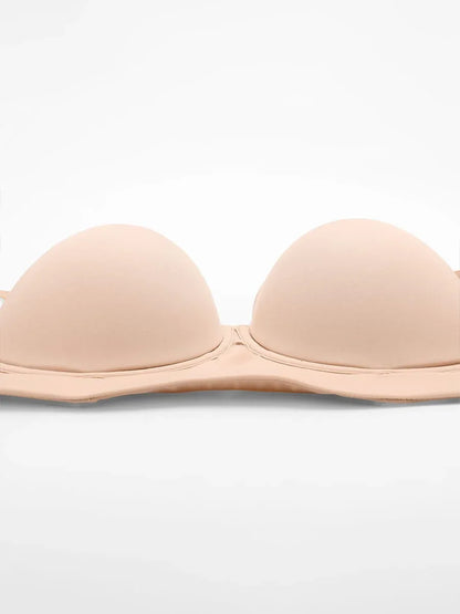 Strapless Half Cup Underwire Bra Wide Back Strong Support Everyday Wear -