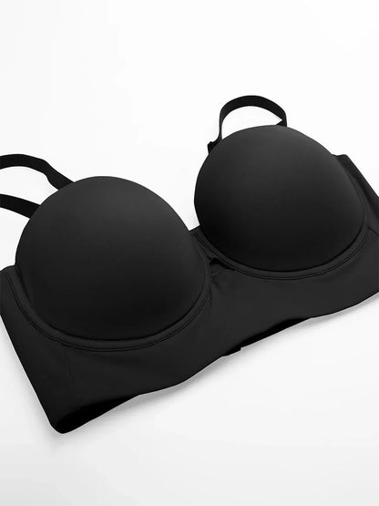 Strapless Half Cup Underwire Bra Wide Back Strong Support Everyday Wear -