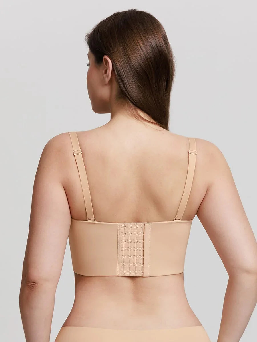 Strapless Half Cup Underwire Bra Wide Back Strong Support Everyday Wear -