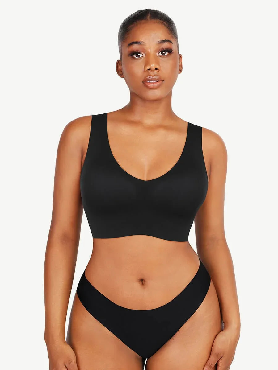 Wholesale Fitted V-Neck Seamless Bra Tank Top -