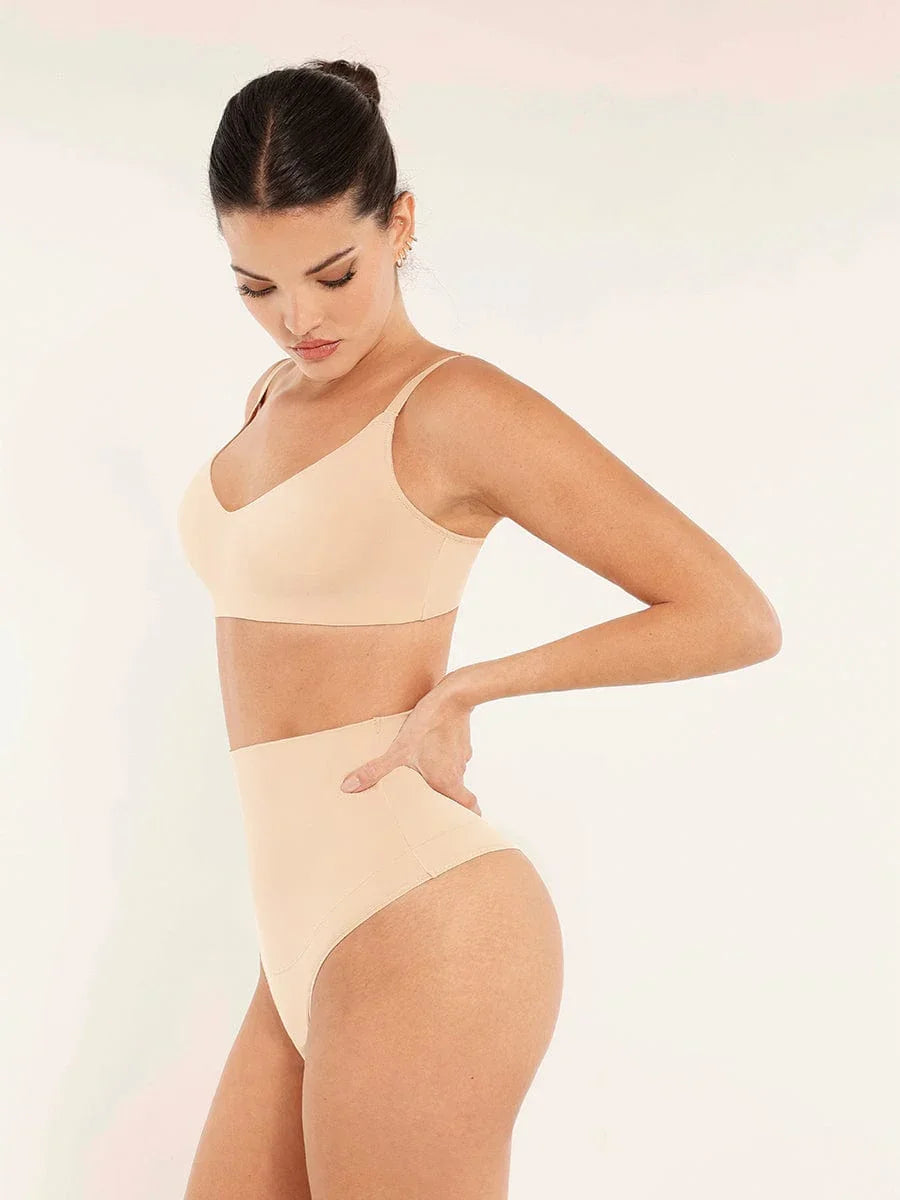 Wholesale Seamless Comfort Underarm Smoothing V-Neck Bralette with Adjustable Straps -