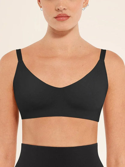 Wholesale Seamless Comfort Underarm Smoothing V-Neck Bralette with Adjustable Straps -