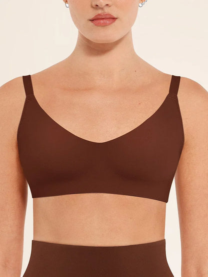Wholesale Seamless Comfort Underarm Smoothing V-Neck Bralette with Adjustable Straps -