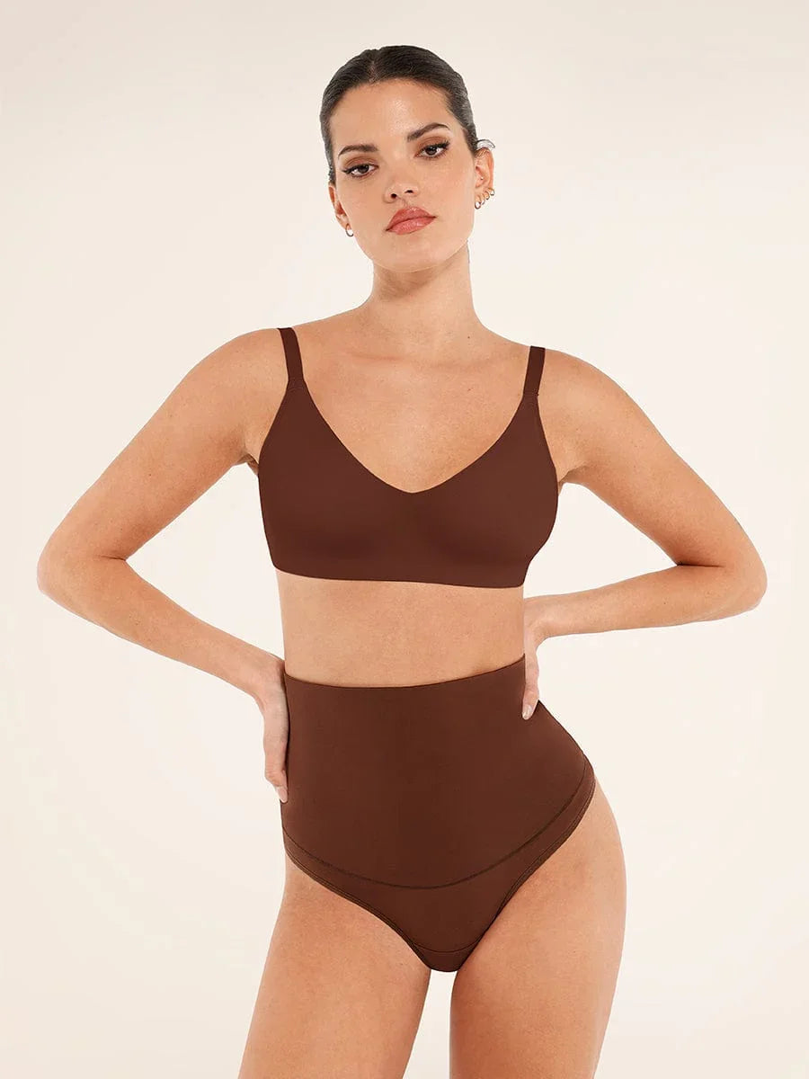 Wholesale Seamless Comfort Underarm Smoothing V-Neck Bralette with Adjustable Straps -