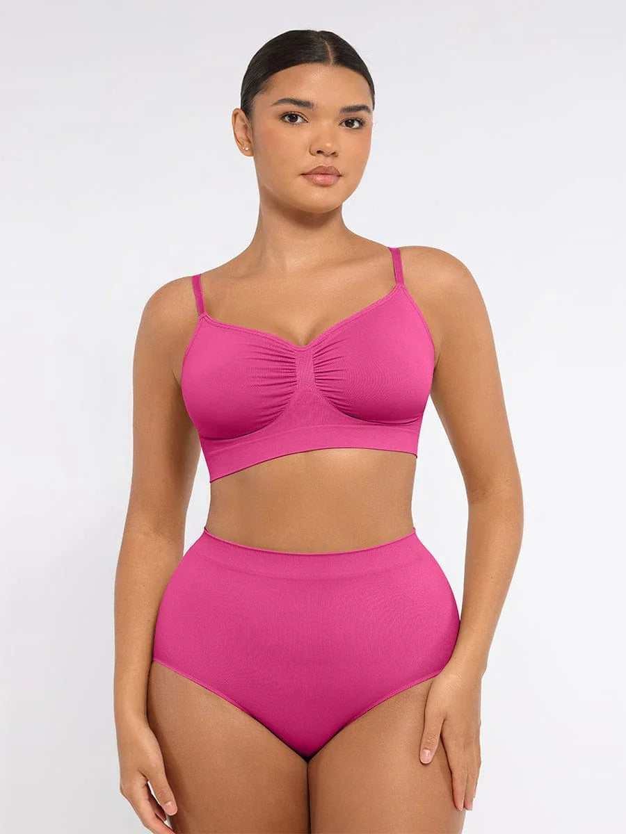 Wholesale Seamless Mid Waist Tummy Control Antibacterial Peach Hip Brief -