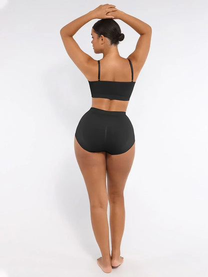 Wholesale Seamless Mid Waist Tummy Control Antibacterial Peach Hip Brief -