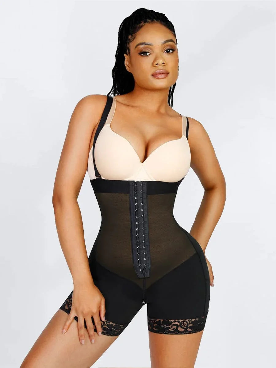 Sexy Lace Firm Compression Latex Buttocks Lifting Shapewear -