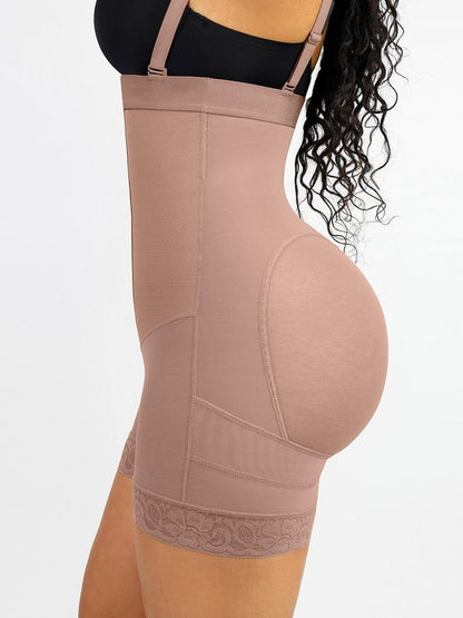 Sexy Lace Firm Compression Latex Buttocks Lifting Shapewear -