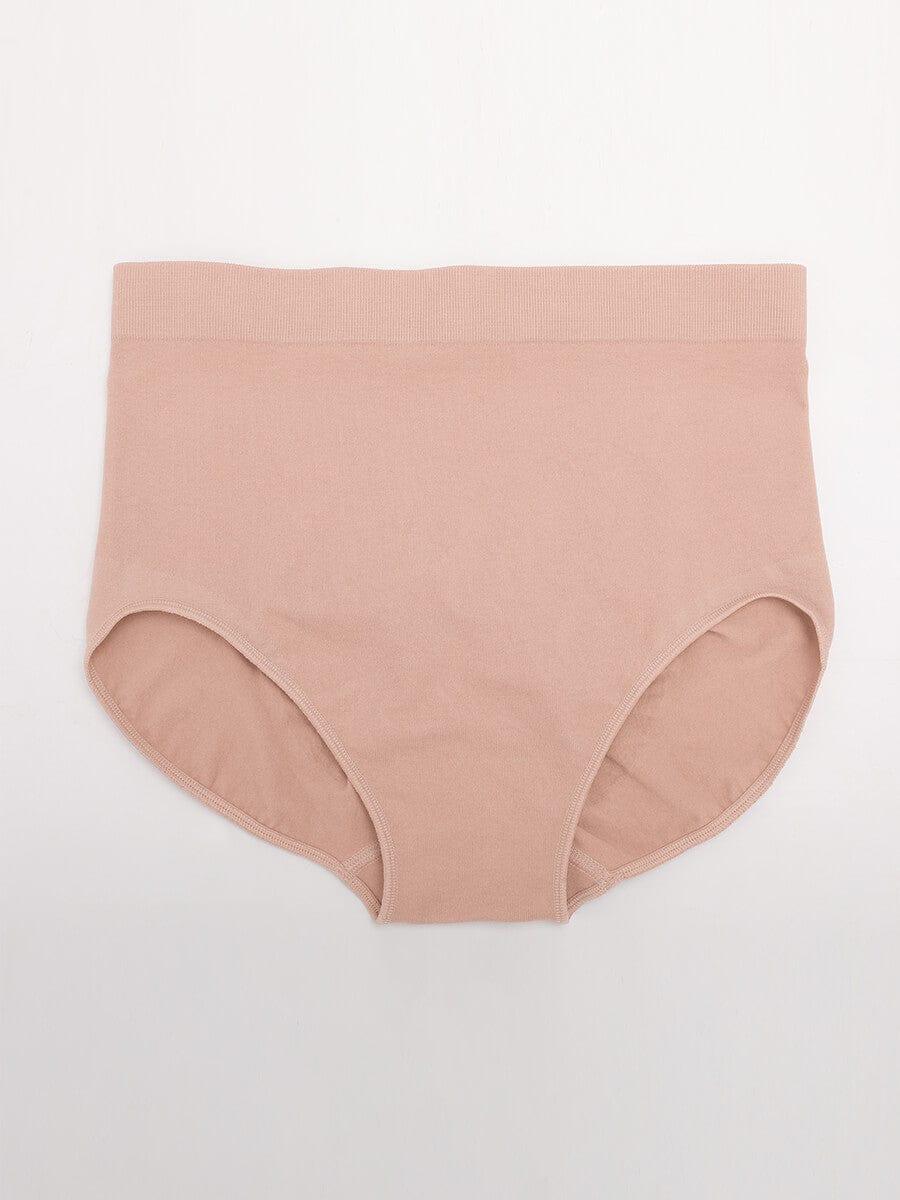 Wholesale Seamless Mid Waist Tummy Control Antibacterial Peach Hip Brief -