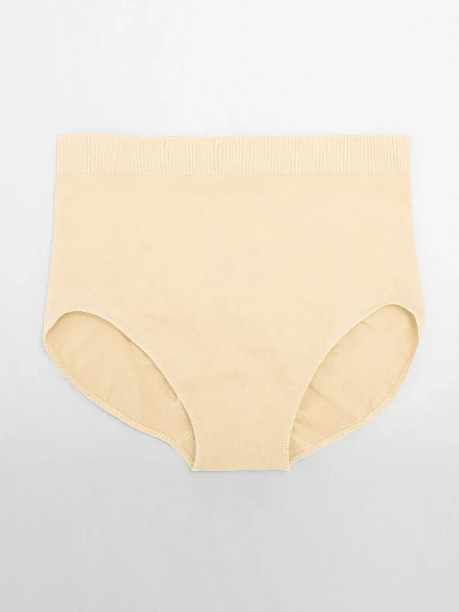 Wholesale Seamless Mid Waist Tummy Control Antibacterial Peach Hip Brief -