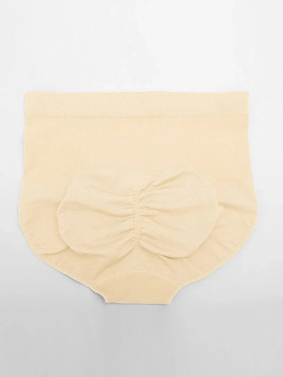 Wholesale Seamless Mid Waist Tummy Control Antibacterial Peach Hip Brief -
