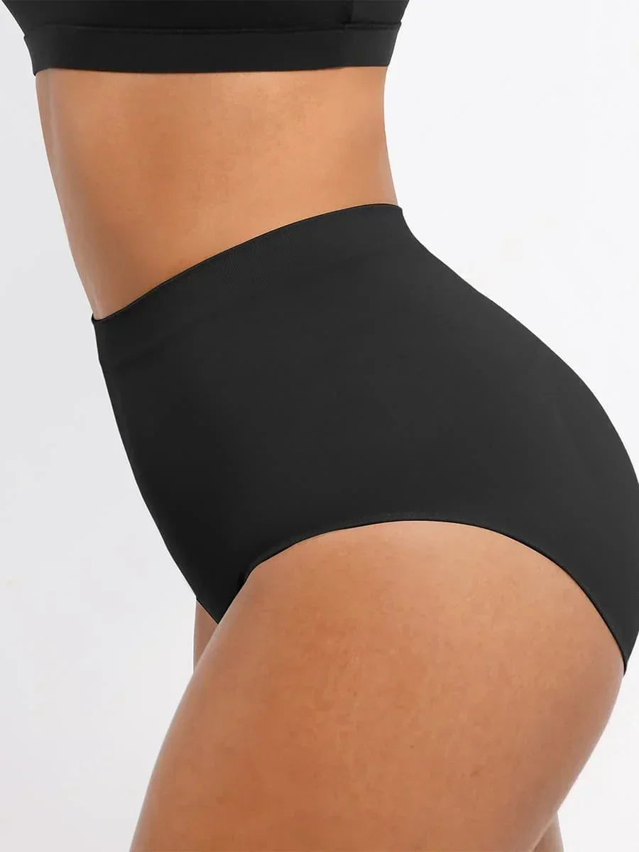 Wholesale Seamless Mid Waist Tummy Control Antibacterial Peach Hip Brief -