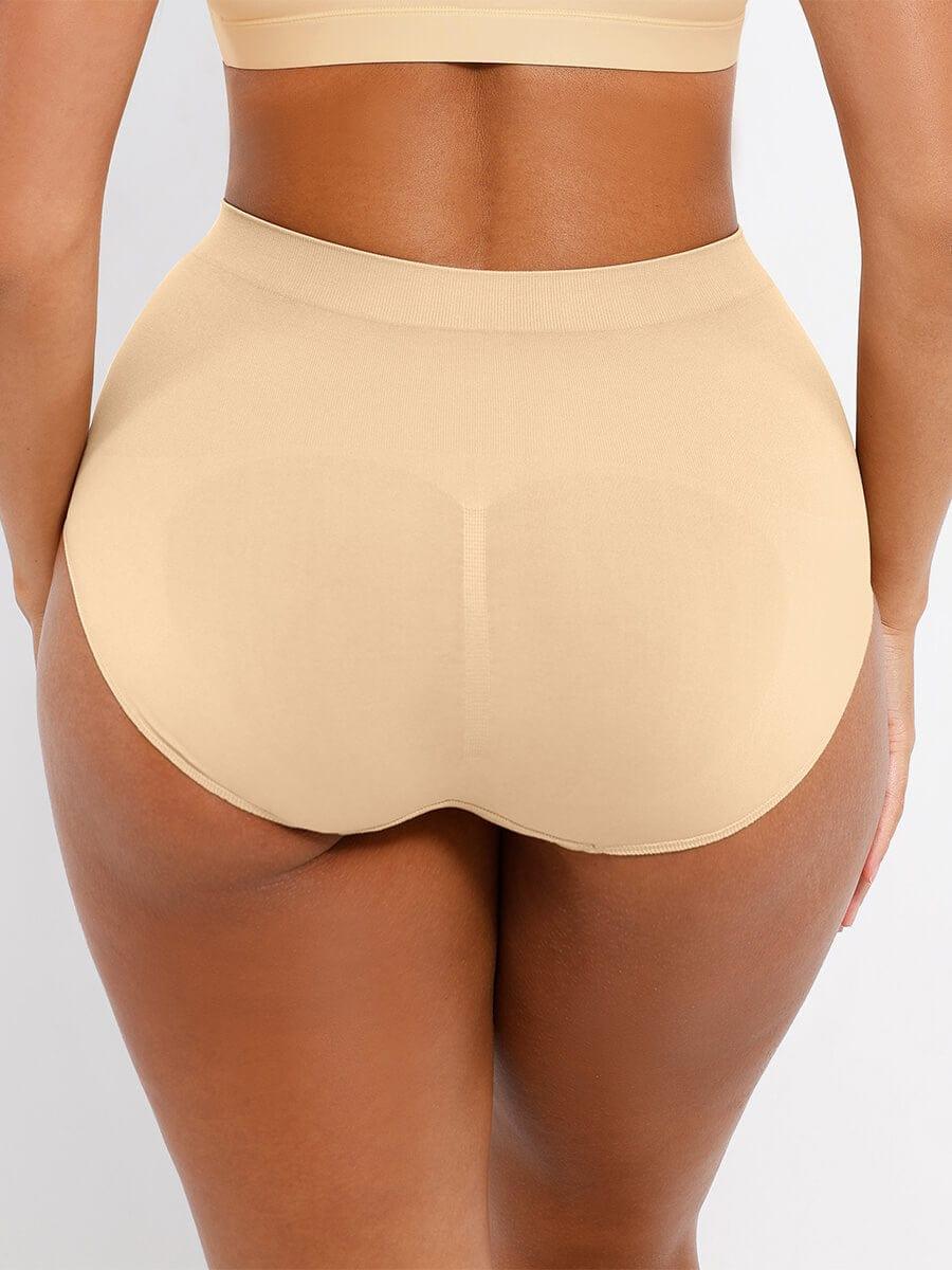 Wholesale Seamless Mid Waist Tummy Control Antibacterial Peach Hip Brief -