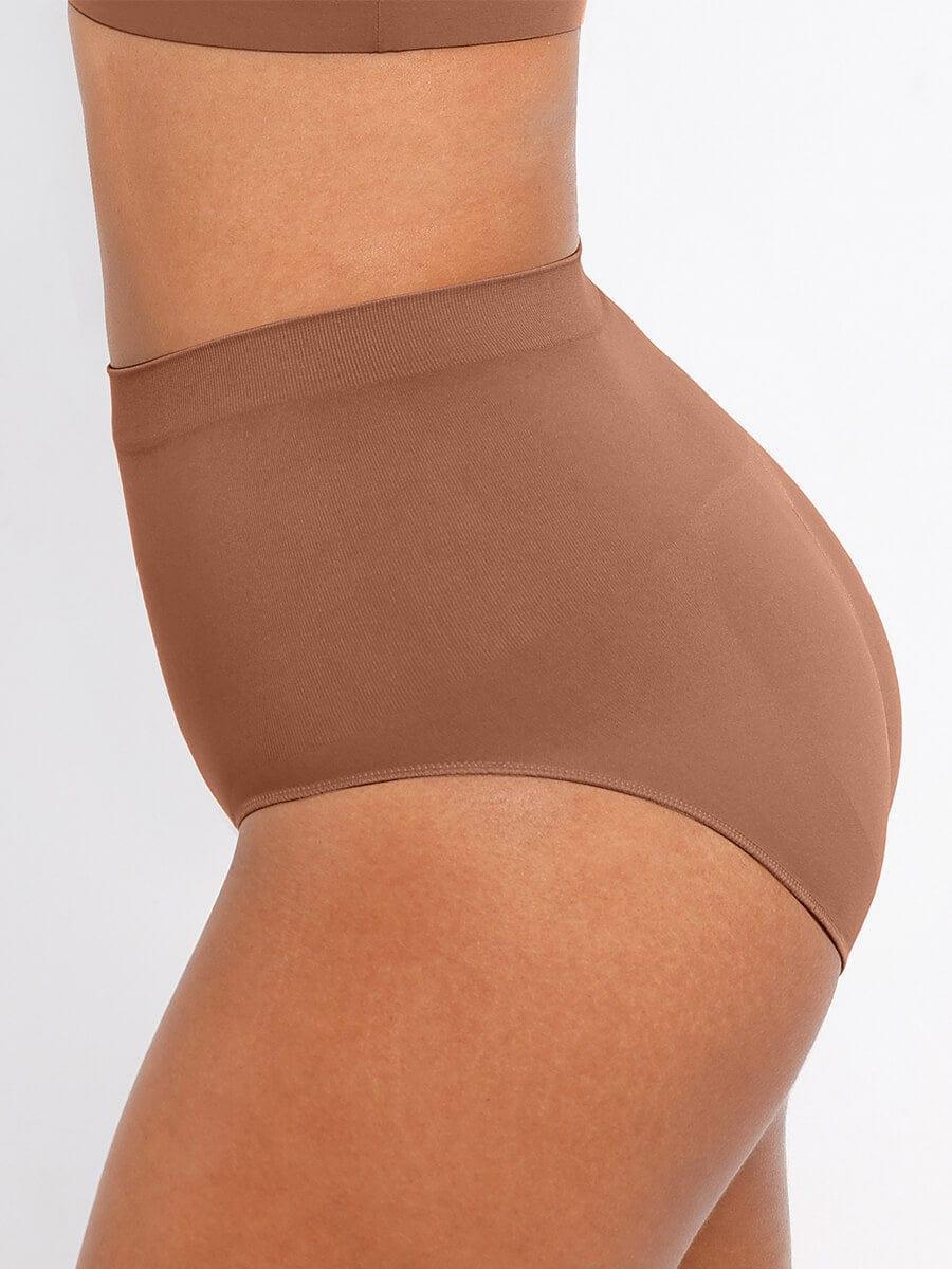 Wholesale Seamless Mid Waist Tummy Control Antibacterial Peach Hip Brief -